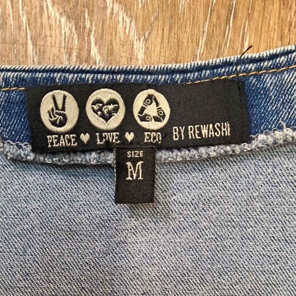 Rewash Blue Denim Sleeveless Jumpsuit - Picture 4 of 7